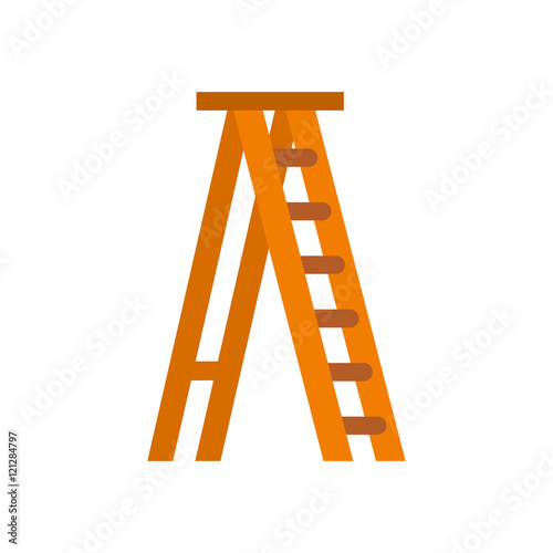 Ladder icon in flat style isolated on white background. Equipment symbol vector illustration