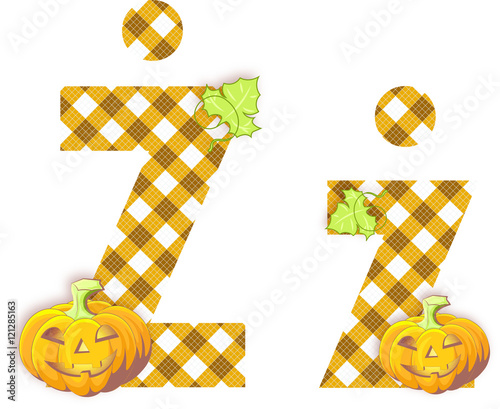 litera ż, mozaika, jesień 