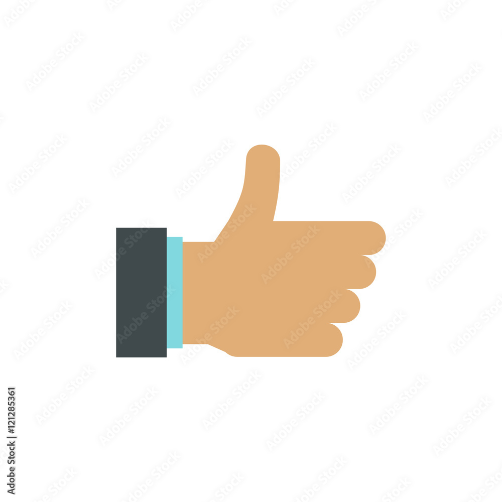Gesture approval icon in flat style isolated on white background. Gestural symbol vector illustration
