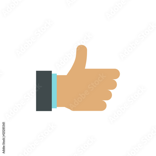 Gesture approval icon in flat style isolated on white background. Gestural symbol vector illustration
