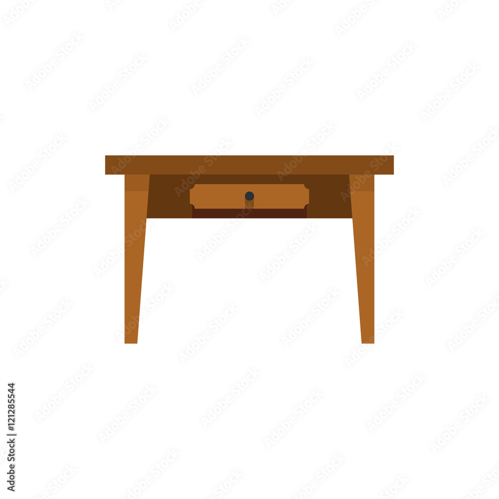 Table icon in flat style isolated on white background. Furniture symbol vector illustration Table icon in flat style isolated on white background. Furniture symbol vector illustration