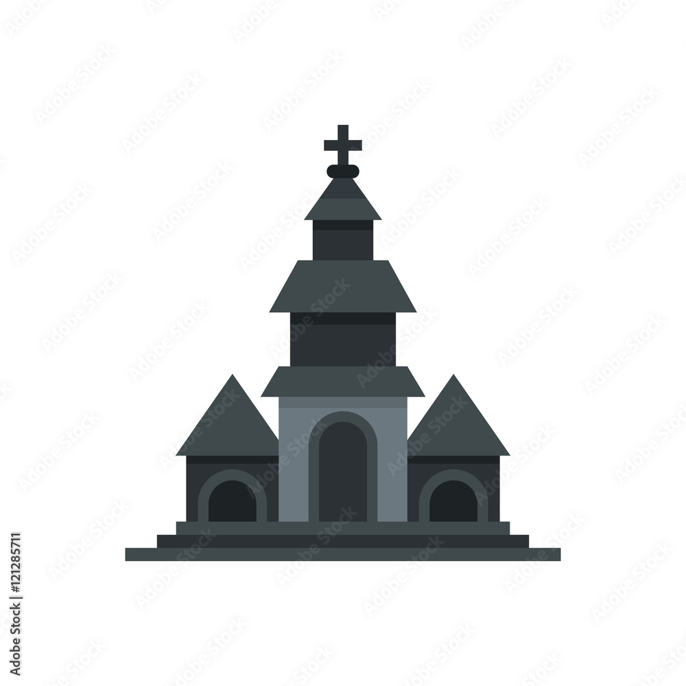 Church icon in flat style isolated on white background. Religion symbol vector illustration