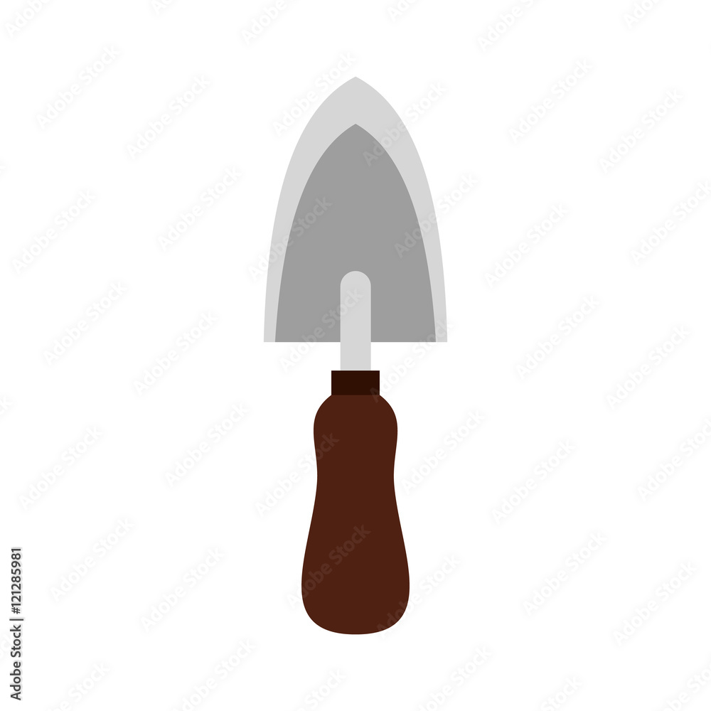 Garden trowel icon in flat style isolated on white background. Tool symbol vector illustration
