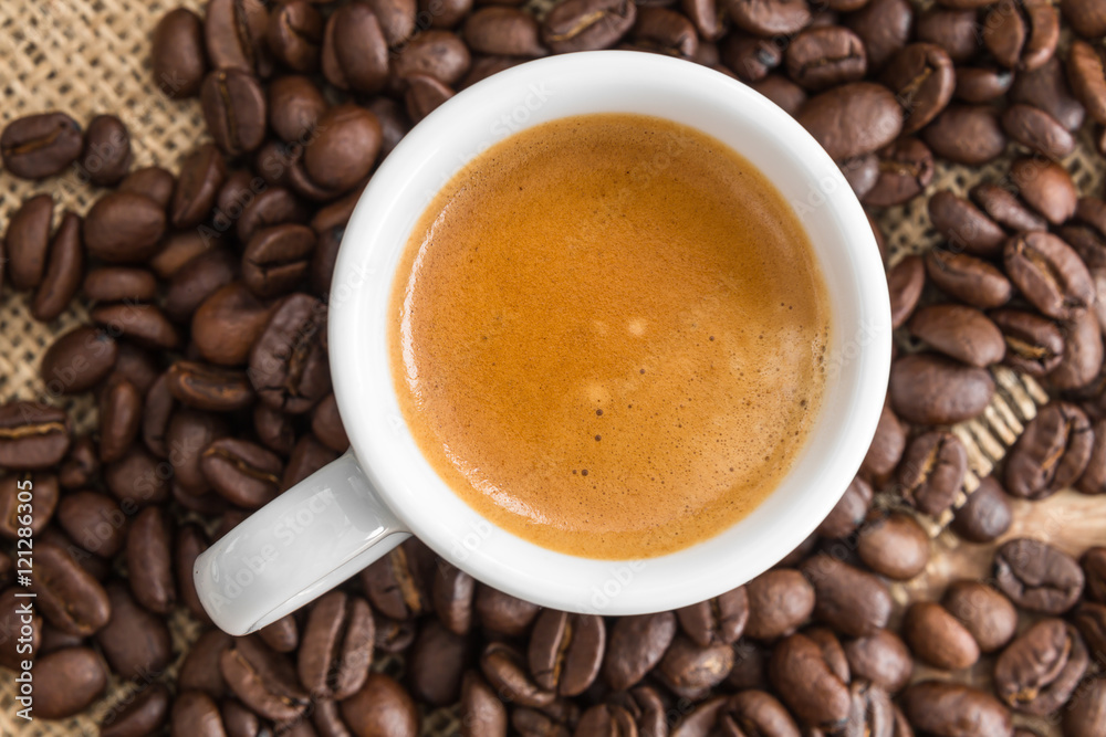 fresh espresso with a beautiful crema and strewn mediumly roaste fresh espresso with a beautiful crema and strewn mediumly roaste