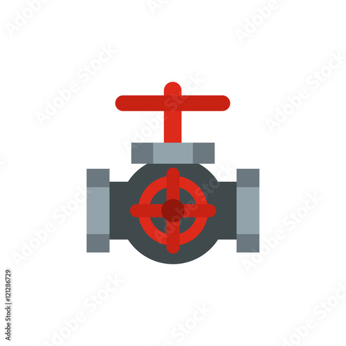 Sewer valve icon in flat style isolated on white background. Plumbing symbol vector illustration