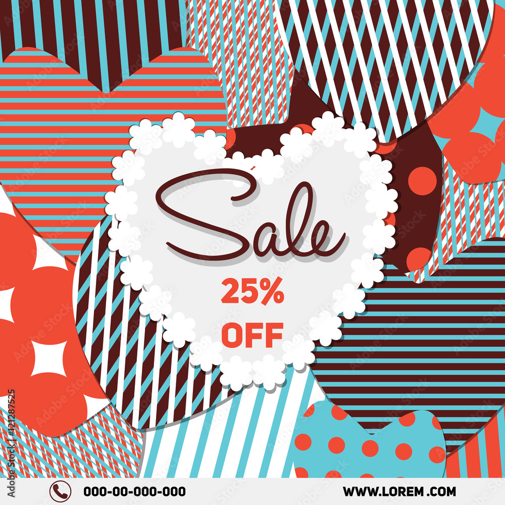 Obraz premium Sale Poster, Sale Banner, Sale Flyer, Flat 25% Off. Colorful Abstract vector illustration.