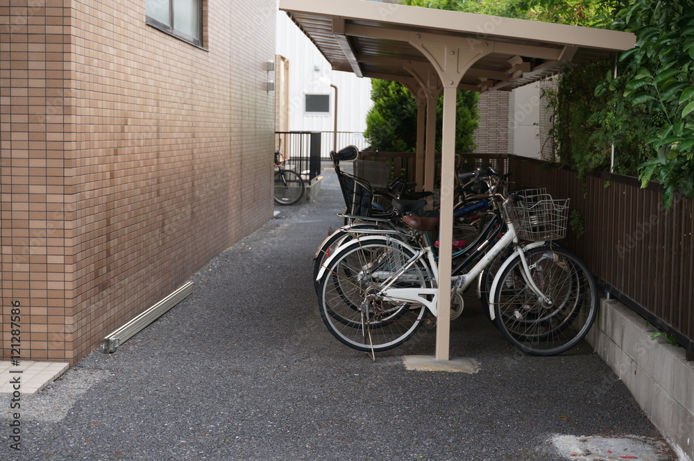 Bikes in an alleyway