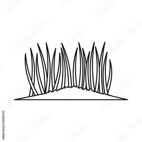 Grass icon in outline style isolated on white background vector illustration