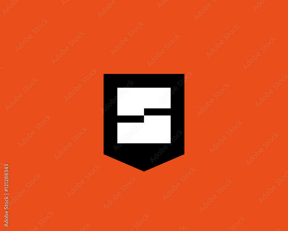 Abstract letter S shield logo design template. Abstract letter S shield logo design template.