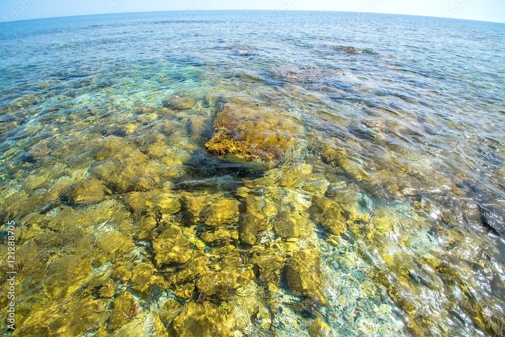 Seawater and rock