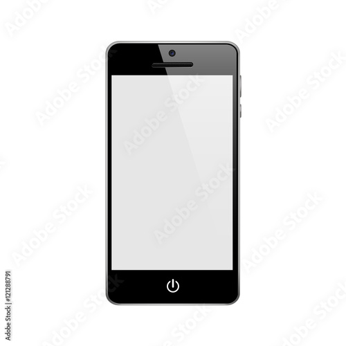 Perfectly detailed modern touch screen smartphone isolated on white background vector