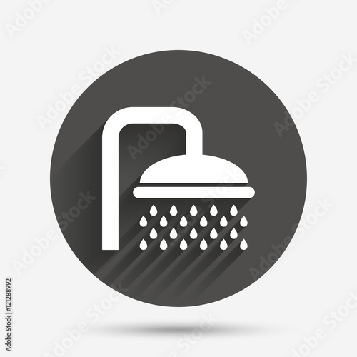 Shower sign icon. Douche with water drops symbol