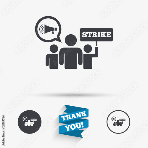 Strike sign icon. Group of people symbol.
