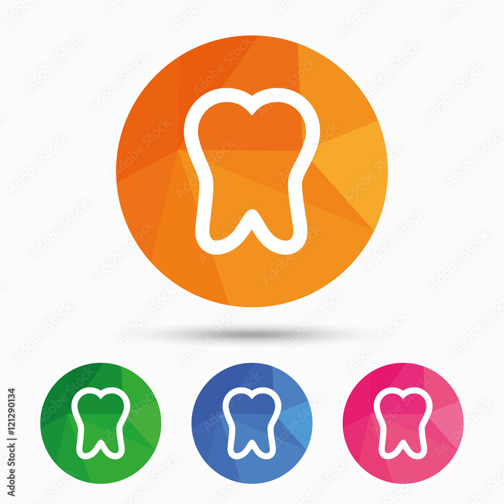 Tooth sign icon. Dental care symbol. Tooth sign icon. Dental care symbol.