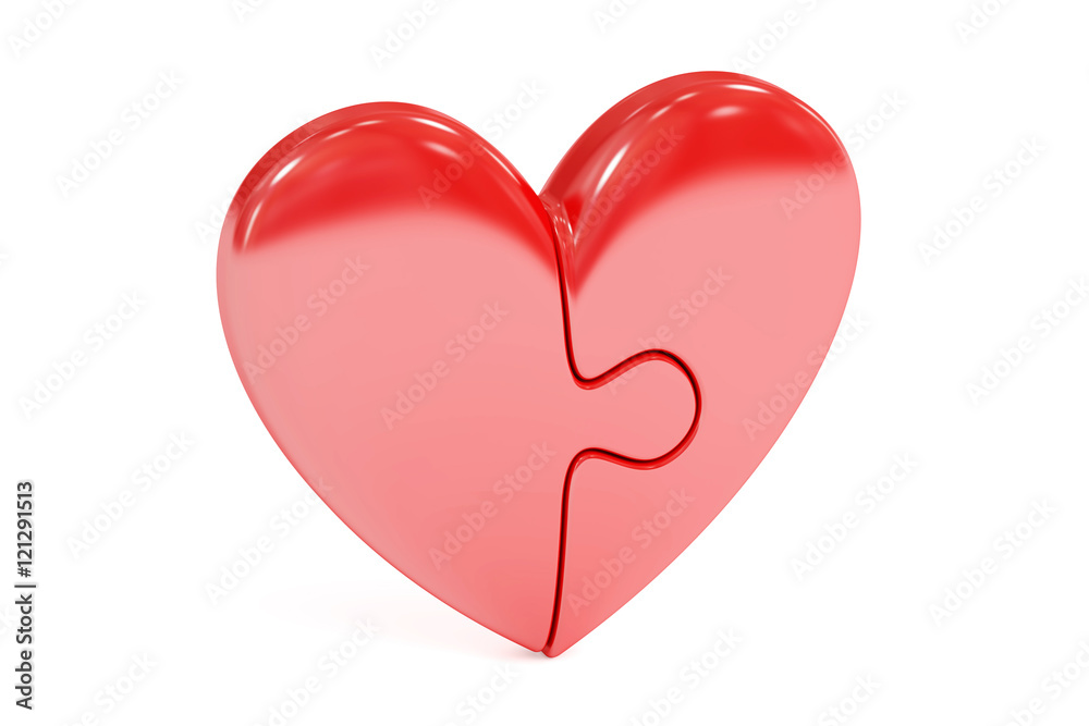 Obraz premium Puzzle Heart, 3D rendering