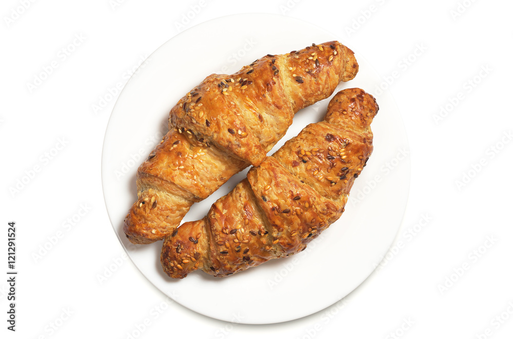 Croissants with sesame seeds