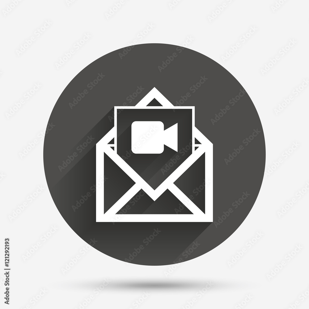 Video mail icon. Video camera symbol. Message. Video mail icon. Video camera symbol. Message.