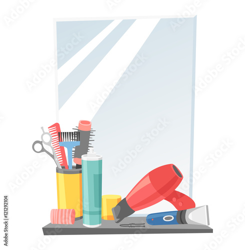 Hairdresser barber icons vector