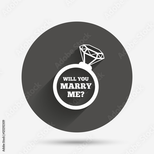 Marry me ring sign icon. Engagement symbol.