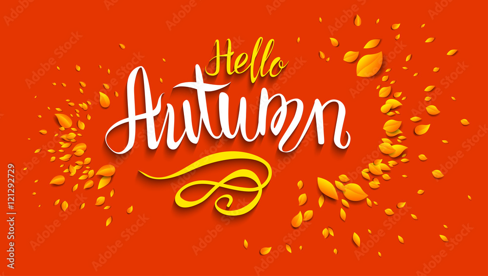Hello autumn lettering