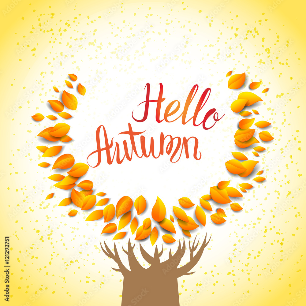 Fototapeta premium Hello autumn tree