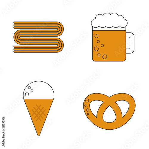 Vector flat line allergic gluten food