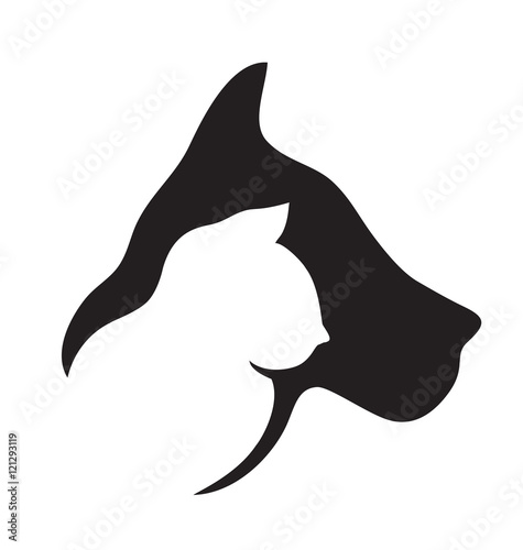 Dog and cat heads logo 