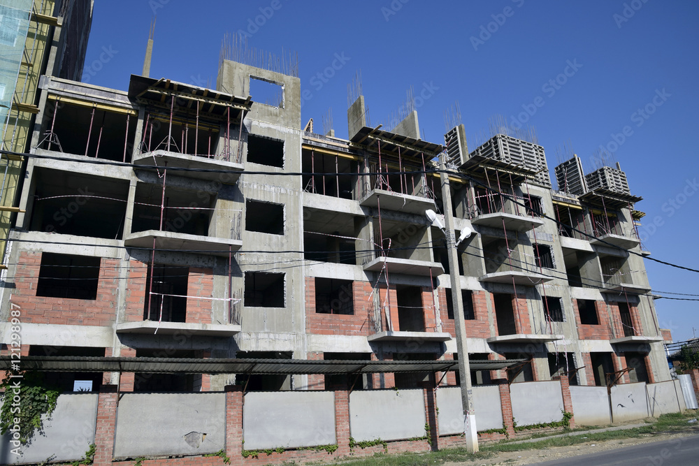 Fototapeta premium Construction of a multistory building