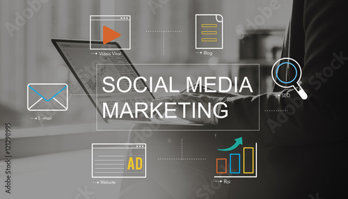 Obraz na płótnie Social Media Advertisement Connection Concept