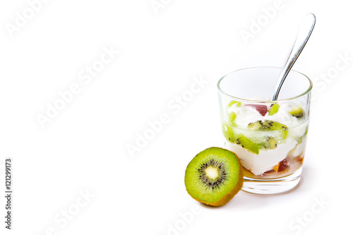Healthy fruit salad with yoghurt