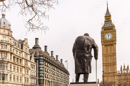 Churchill and Big Ben photo