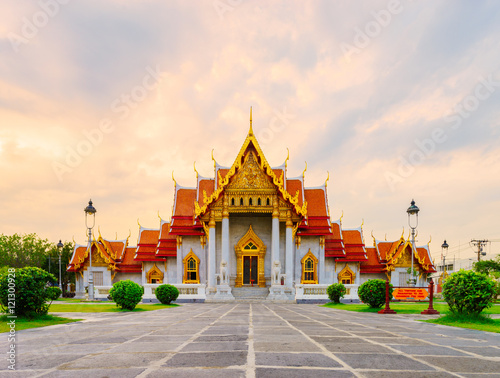 The famous marble temple Benchamabophit from Bangkok, Thailand..