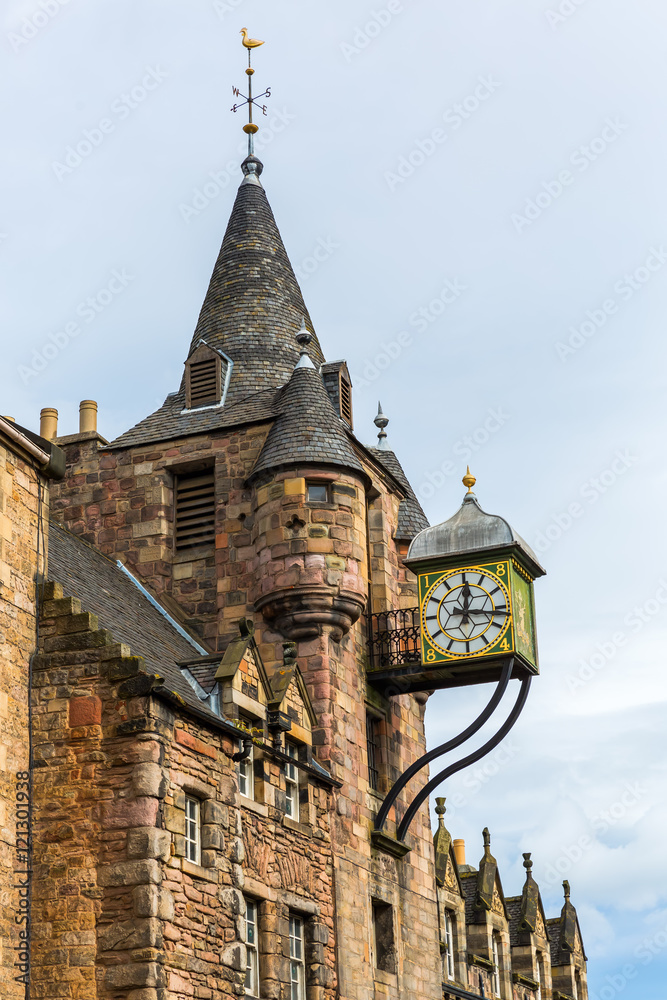 clock tower of the Canongate Tolbooth in Edinburgh