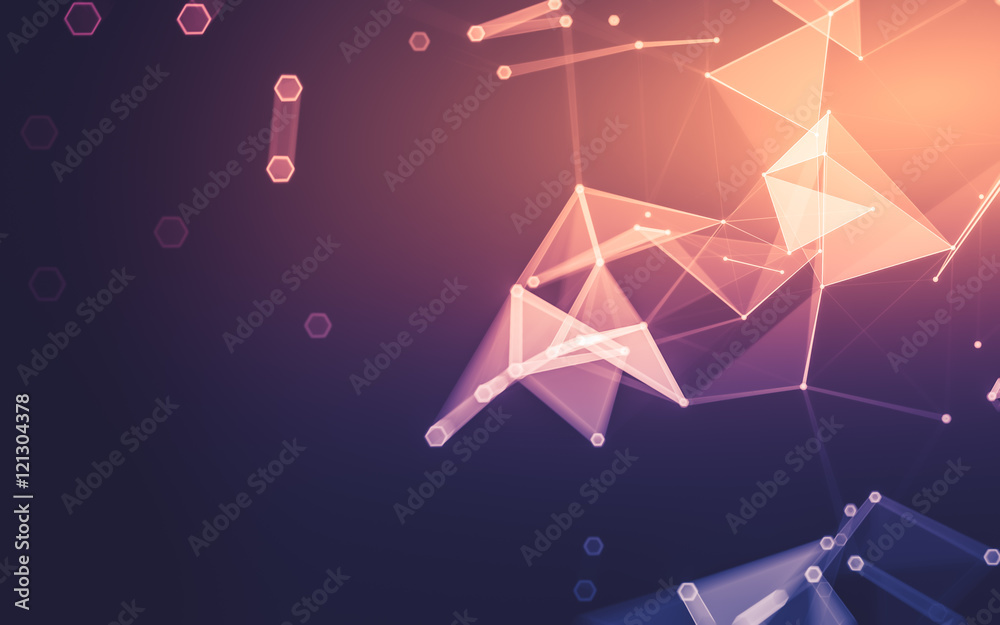 Abstract polygonal space low poly dark background, 3d rendering Abstract polygonal space low poly dark background, 3d rendering