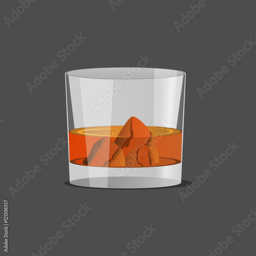 whiskey glass and whiskey, Vector