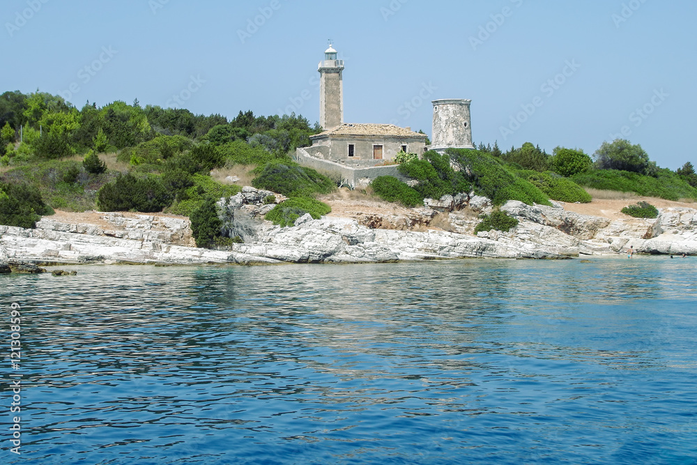 Traditional Old Lighthouse In Greece