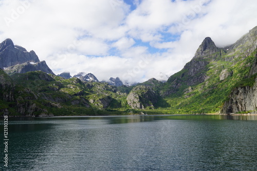 The Trollfjord (Trollfjorden) in the Lofoten Islands, Norway