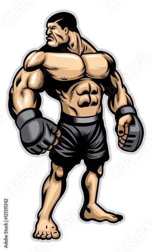 big heavyweight muscle fighter