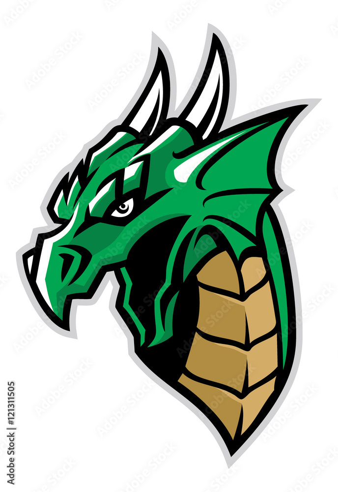 Obraz premium green dragon head mascot