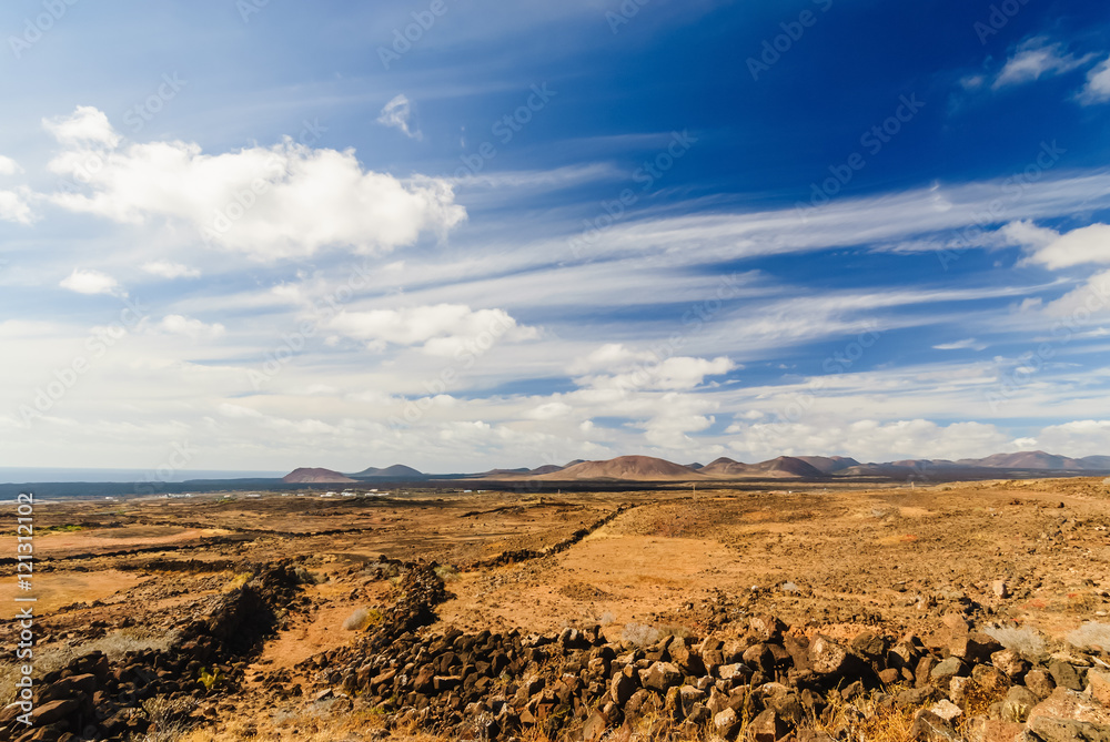 Volcanic Lanzarote landscape. Lanzarote. Canary Islands. Spain Volcanic Lanzarote landscape. Lanzarote. Canary Islands. Spain