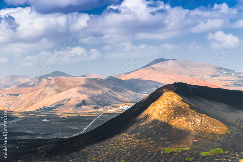 Volcanic Lanzarote landscape. Lanzarote. Canary Islands. Spain