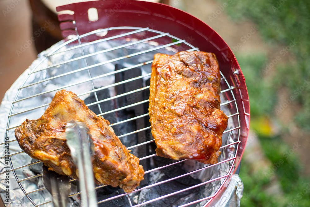 Barbecue grill pork meat cooking
