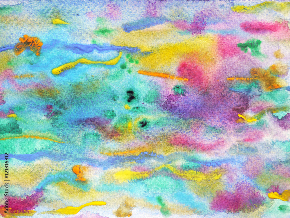 abstract painting background, watercolor painting, colorful hand drawn