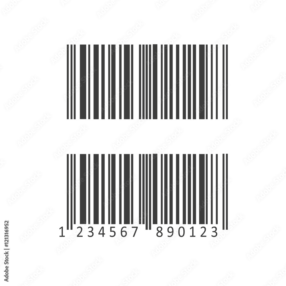 Barcode and number icon. Barcode and number Vector isolated on white background. Flat vector illustration in black. EPS 10 Barcode and number icon. Barcode and number Vector isolated on white background. Flat vector illustration in black. EPS 10