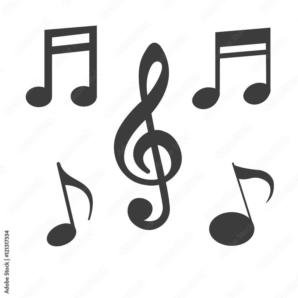 Fototapeta premium Music note icon. Music note Vector isolated on white background. Flat vector illustration in black. EPS 10