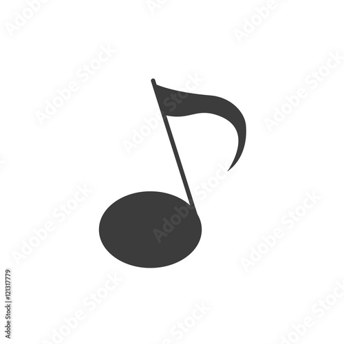 Music note icon. Music note Vector isolated on white background. Flat vector illustration in black. EPS 10