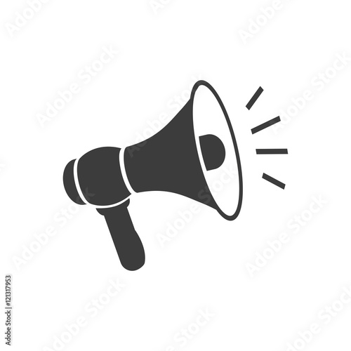 Megaphone icon. Megaphone Vector isolated on white background. Flat vector illustration in black. EPS 10