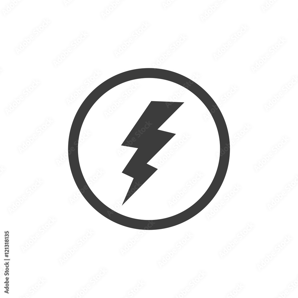 Lightning in a circle icon. Lightning in a circle Vector isolated on white background. Flat vector illustration in black. EPS 10 Lightning in a circle icon. Lightning in a circle Vector isolated on white background. Flat vector illustration in black. EPS 10