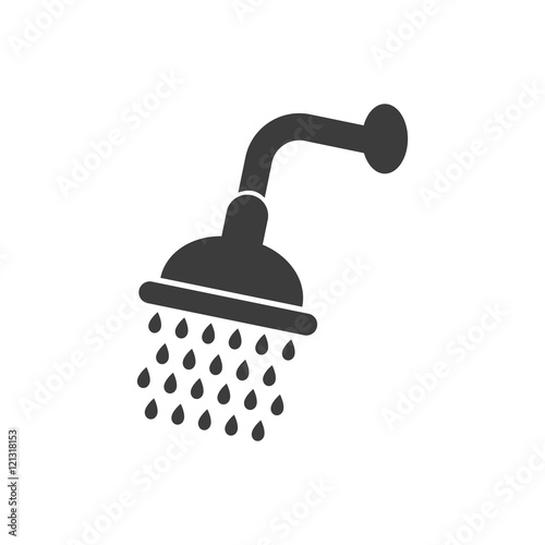 Shower icon. Shower Vector isolated on white background. Flat vector illustration in black. EPS 10