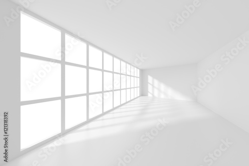 3d Rendering of White Empty Room. Modern Interior Background